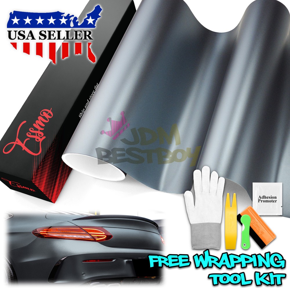 ESSMO PET Matte Metallic Ghost Gray Blue Car Vehicle Vinyl Wrap Decal Sticker