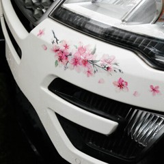 Pink Cherry Blossom Vinyl Car Sticker Auto Flower Decal Windshield Window Bumper