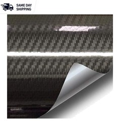 Durable Black Carbon Fiber Vinyl Wrap – Scratch & Grime Resistant 1.49ft x 5ft