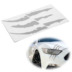 White Silver Eye Scar Mark, Scratch Shape Decal For Car Headlight Decoration