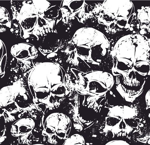 2-58″x360″ (720″ total) Skulls Grunge Black Abstract Grunge Boat Vehicle Wrap