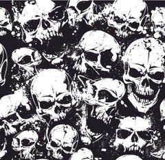 2-58″x360″ (720″ total) Skulls Grunge Black Abstract Grunge Boat Vehicle Wrap