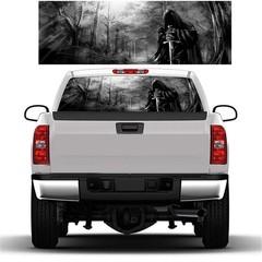 Rear Window Graphic Decal Grim Reaper Forest Rear Window Sticker For Truck Jeep