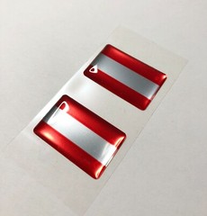 2 pcs x AUSTRIA flag stickers (50×30 mm ) decal 3D resin Silicone gel sticker
