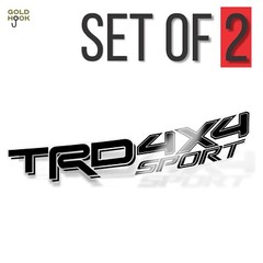 2X GOL HOOK TDR 4×4 Sport Decals for Tacoma, Replacement Sticker, Matte Black