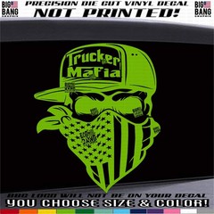 TRUCKER MAFIA Skull Vinyl Decal Sticker SUV Car Truck Window DieCut HIGH QUALITY