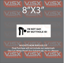 I’m not gay butthole is! MAGNET or Bumper Sticker dick funny explicit stick fag
