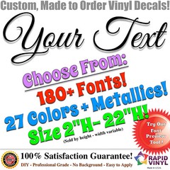 Custom Vinyl Lettering Text Decal Name Car Truck Boat Sign Banner Window Sticker