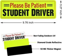 Durable 3-Piece Student Driver Magnet Set – Essential Car Accessory for Novices