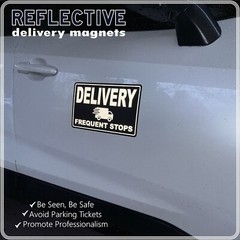 2-Pack REFLECTIVE Car Magnets for Delivery Drivers 11.5″ x 6″ FREE SHIPPING!