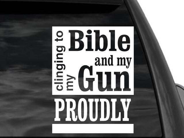 FGD Second Amendment Pro Gun and Bible Decal 12″ x 9″