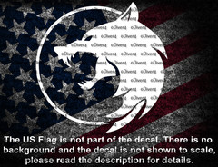 Snarling Wolf Head In A Circle Full Moon Vinyl Decal US Made US Seller