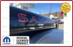 2x Jeep Wrangler SAHARA Hood Vinyl Decals Graphics Stickers JK Red Black FK2D3