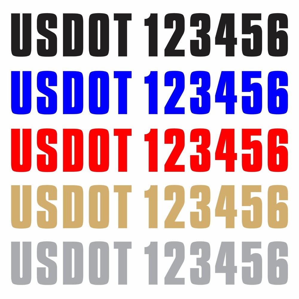 pair – USDOT Vinyl Numbers Custom Stickers Decals Truck Semi US DOT Lettering
