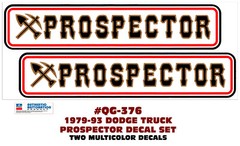 SP-QG-376 1979-93 DODGE MULTICOLOR PROSPECTOR DECAL SET – TWO DECALS
