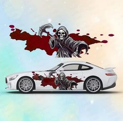 Death Grim Reaper Inspired Decal; Custom Car Wraps; Universal Fit Both Sides