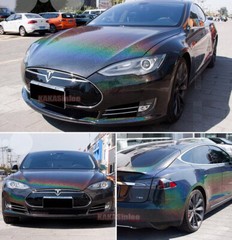 65FT – Full Car SUV Wrap Iridescence Rainbow Pearl Glossy Vinyl Sticker Black US