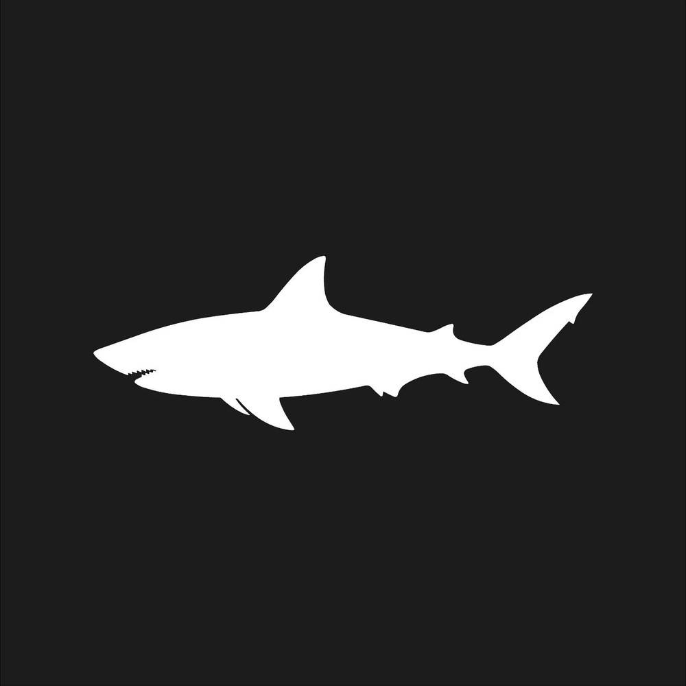 Great White Shark Vinyl Sticker Decal Carcharodons Shark outline 4″ in