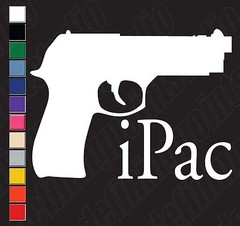 iPac CONCEAL CARRY GUN PISTOL vinyl decal sticker