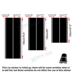 Black Double Racing Stripe Full Body Hood to Roof Sticker Decal for Ford Mustang
