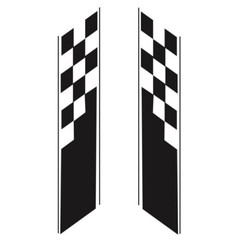 Car Body Side Plaid Graphic Racing Sports Long Stripes Self-Adhesive Trim Decals