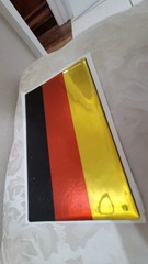 Germany Flag Emblem Decal Reflective 6×4 inches Domed Polyurethane