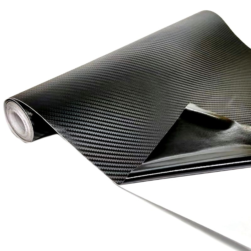 Fashion Black Carbon Fiber Decal Film, Air Channel Release, Vehicle Wrap Sticker
