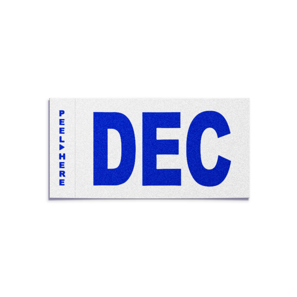 DECEMBER – California License Plate YOM Month Sticker – CA DMV Registration Tag