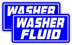 pair – 2.5×5-inch WASHER FLUID Vinyl Stickers Decals Markers Labels Waterproof