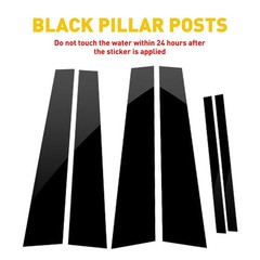 6/12Pcs Black Pillar Posts For Honda Accord 13-2017 Door Trim Piano Cover Window