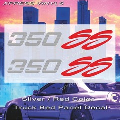 (2) 350 SS Chevy Truck 4×4 Off Road Silverado 1500 Sticker Vinyl Decal SILVER