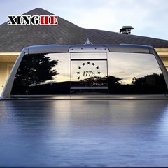 American flag truck decal for Dodge Ram rear middle window 2009-2023 matte bl…