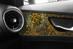 PET Damascus Steel Forged Carbon Fiber Bond Gold Car Vinyl Wrap Decal Sticker