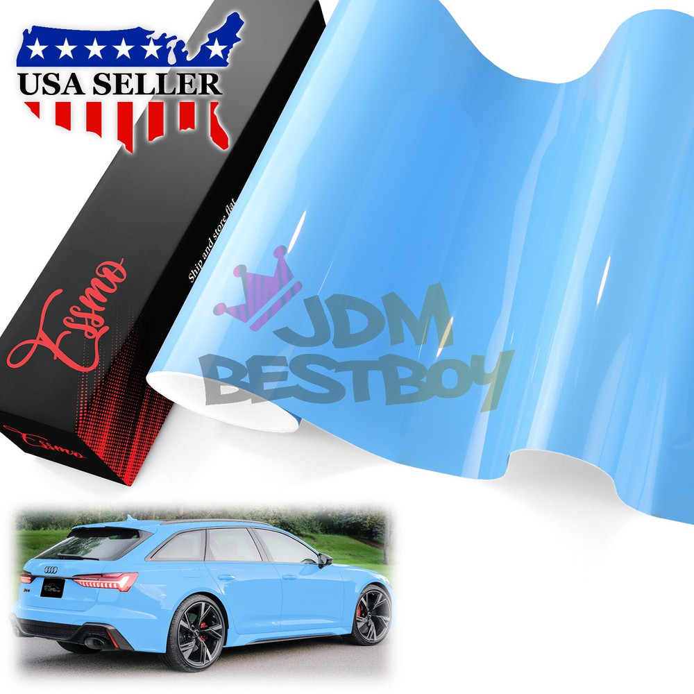 2pcs 4″x8″ Sample PPF Paint Protection Gloss Light Blue Invisible Scratch Shield