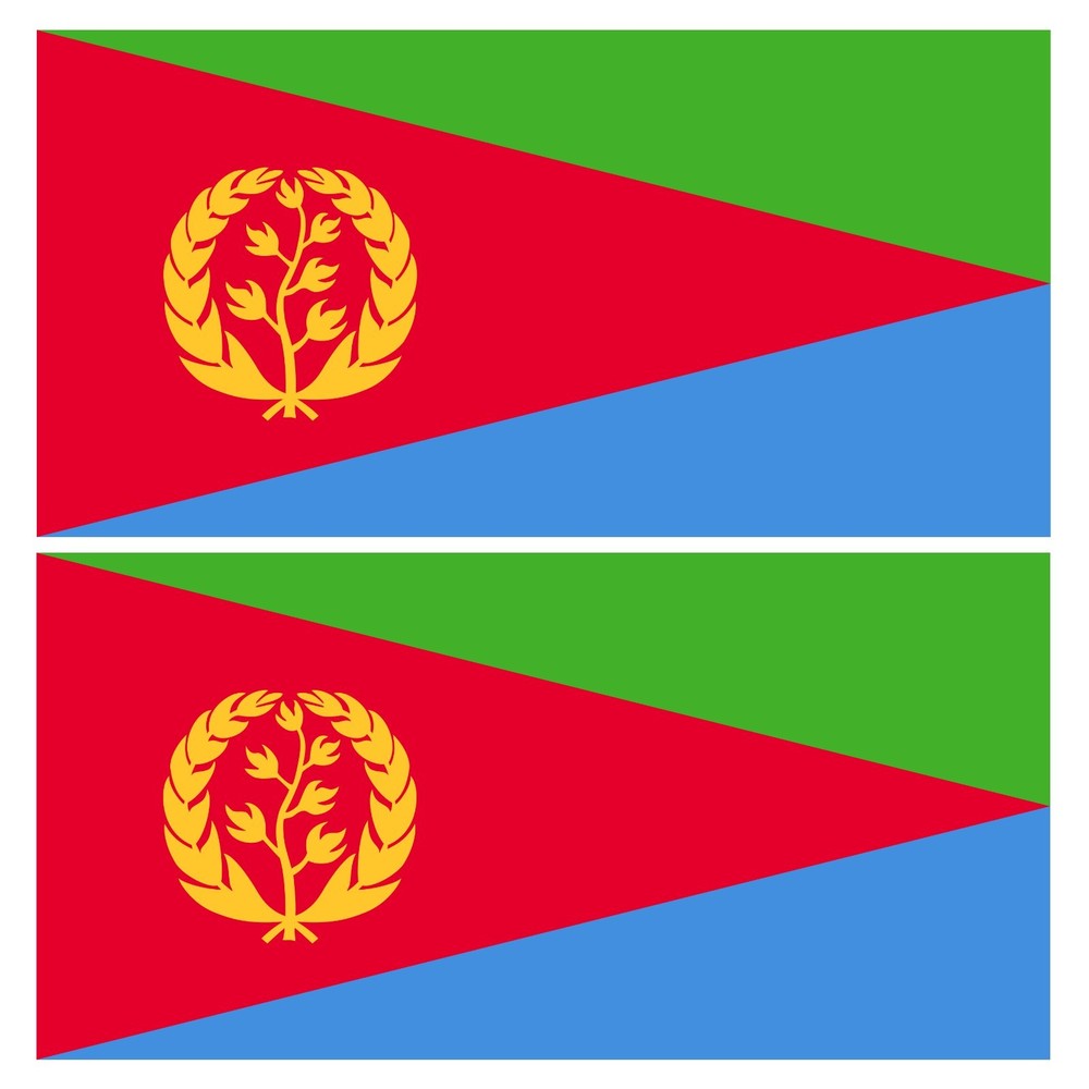 2Pcs Eritrea World Country Flags Vinyl Sticker Decals 4″ Inches