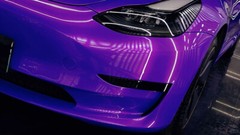 Purple Gloss Metallic Glitter PET Vinyl Film Wrap Sticker Decal Air Bubble Free
