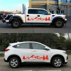 2Pcs Car Sticker Vinyl Forest Graphic Car Decor Waterproof for Camper RV Truck