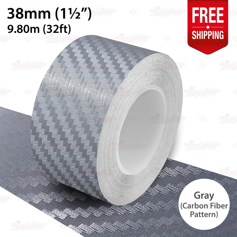 CARBON FIBER GRAY 1.5″ 38mm Roll PIN STRIPE PinStriping TAPE Decal Vinyl Sticker