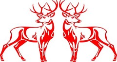 Whitetail Deer Body Left and Right Vinyl Decal Style 2 Multiple Colors and Sizes