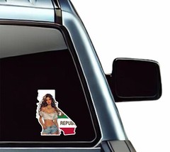 Set of 2 California Girl Californian Decal Stickers with Free Custom Text