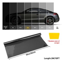Black 20% VLT Window Tint Film Roll Trim for Car Home & Office 20″ x 10FT 1-10X