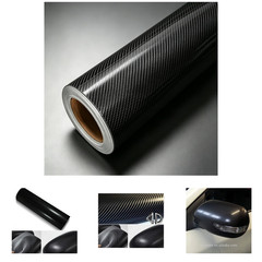Carbon Fiber Vinyl Wrap Sticker 4D Black Bubble Free Self-Adhesive 12×60 Inches