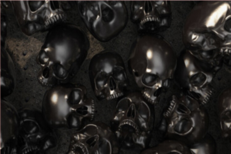 3D Skulls Pile Grey 24×36 Graphic Car Wrap Decal Vinyl Bike Scooter Motorcycle