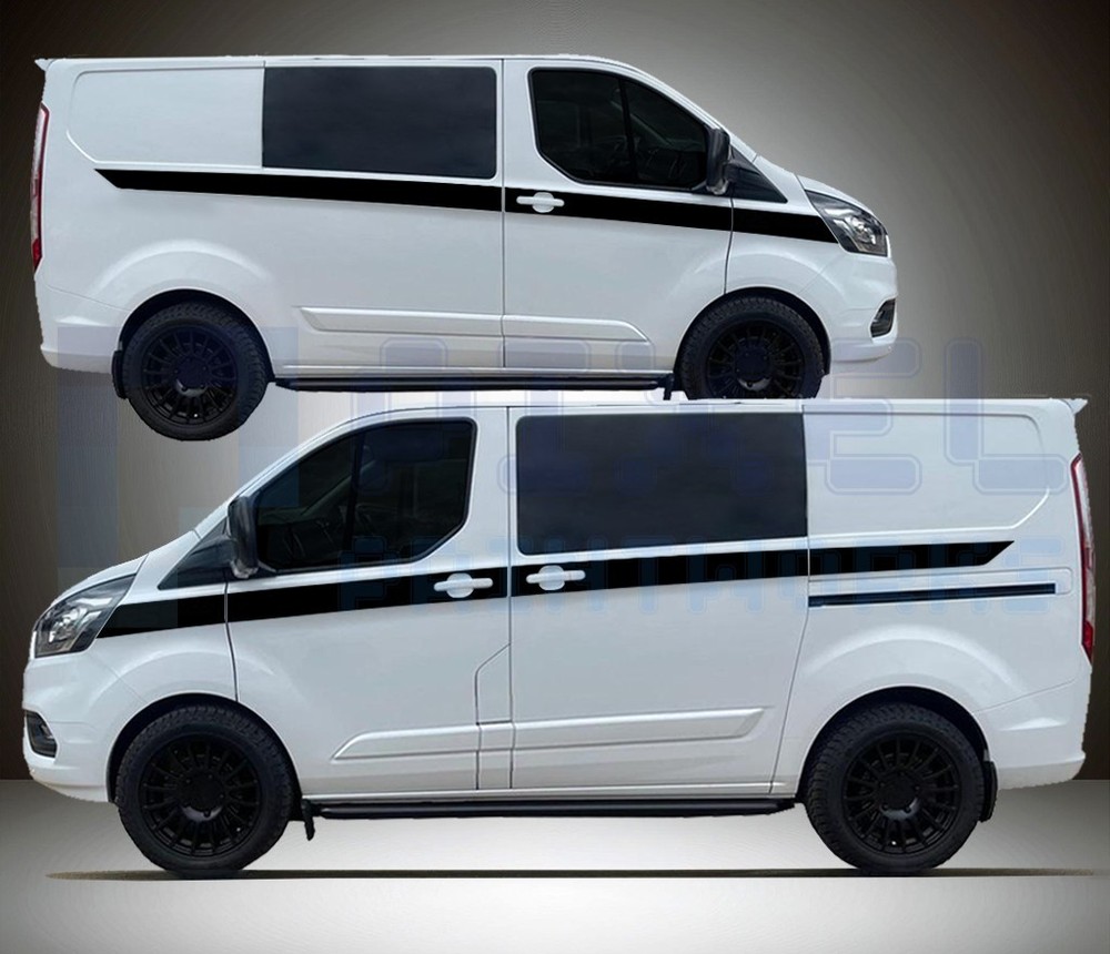 XL Upper Door Side Stripes – Vinyl Decal for Ford Transit Custom MK8 (2014–2023)