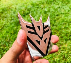 (2 PACK) ALUMINUM Transformers Autobots Decepticon Car Sticker Decal Emblem