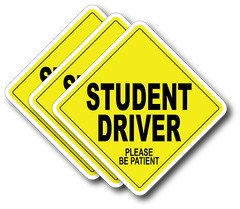 3 pack Student New Driver please be patient bumper sticker decal car truck Vinyl