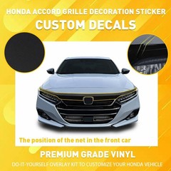 1/2set Chrome Delete Overlay Blackout for Honda 2021-2022 Accord Front Upper Gri