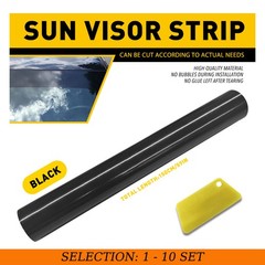 1-10PCS Sun Visor Strip Windshield Banner Vinyl Long Lasting Blank Black 150CM
