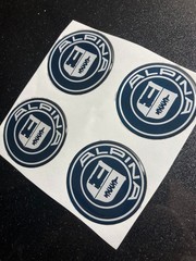 Alpina Wheel Cap Stickers Set – 4pcs 3D Domed Resin Center Cap Emblem Decals
