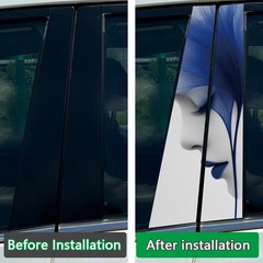 2pcs Sun Flower Creative Private Car Center Pillar B Pillar Protective Film